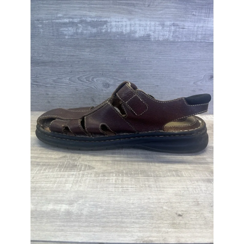 Earth Shoe Sandals Brown Leather Fisherman Sandals Strap Buckle Sz 13 Summer